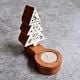 Handcrafted Wooden Christmas Tree T Light Set of 5